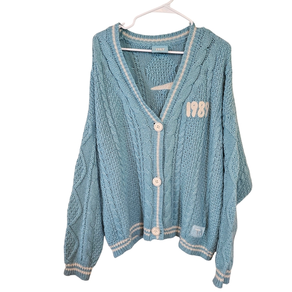 Taylor Swift Taylor's Version 1989 Album Oversized Cableknit Button Down Cardiga